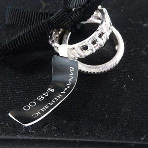 Banana Republic Silver Ring Set of 2 NWT 48
